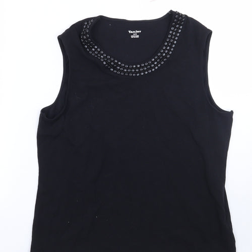 TanJay Womens Black   Basic Tank Size M