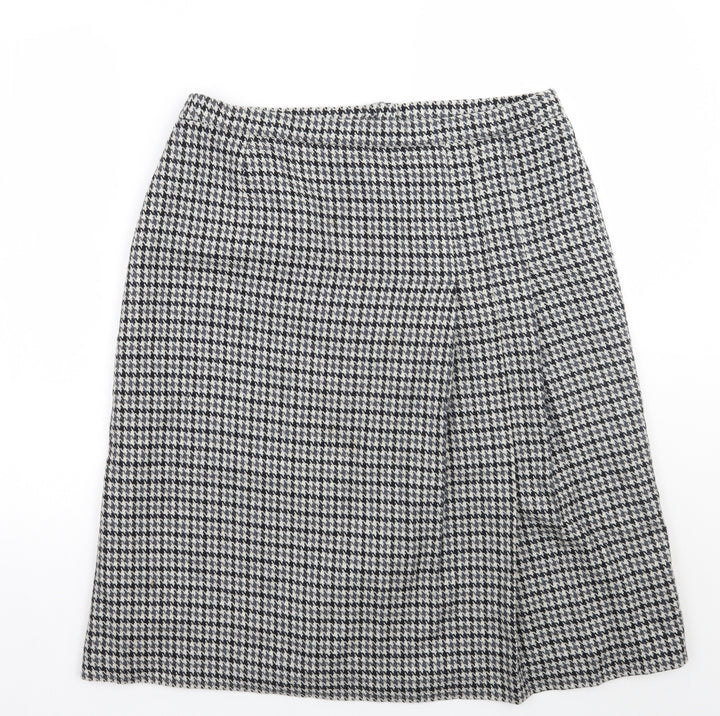 marjori Womens Beige Check A-Line Skirt Size 36