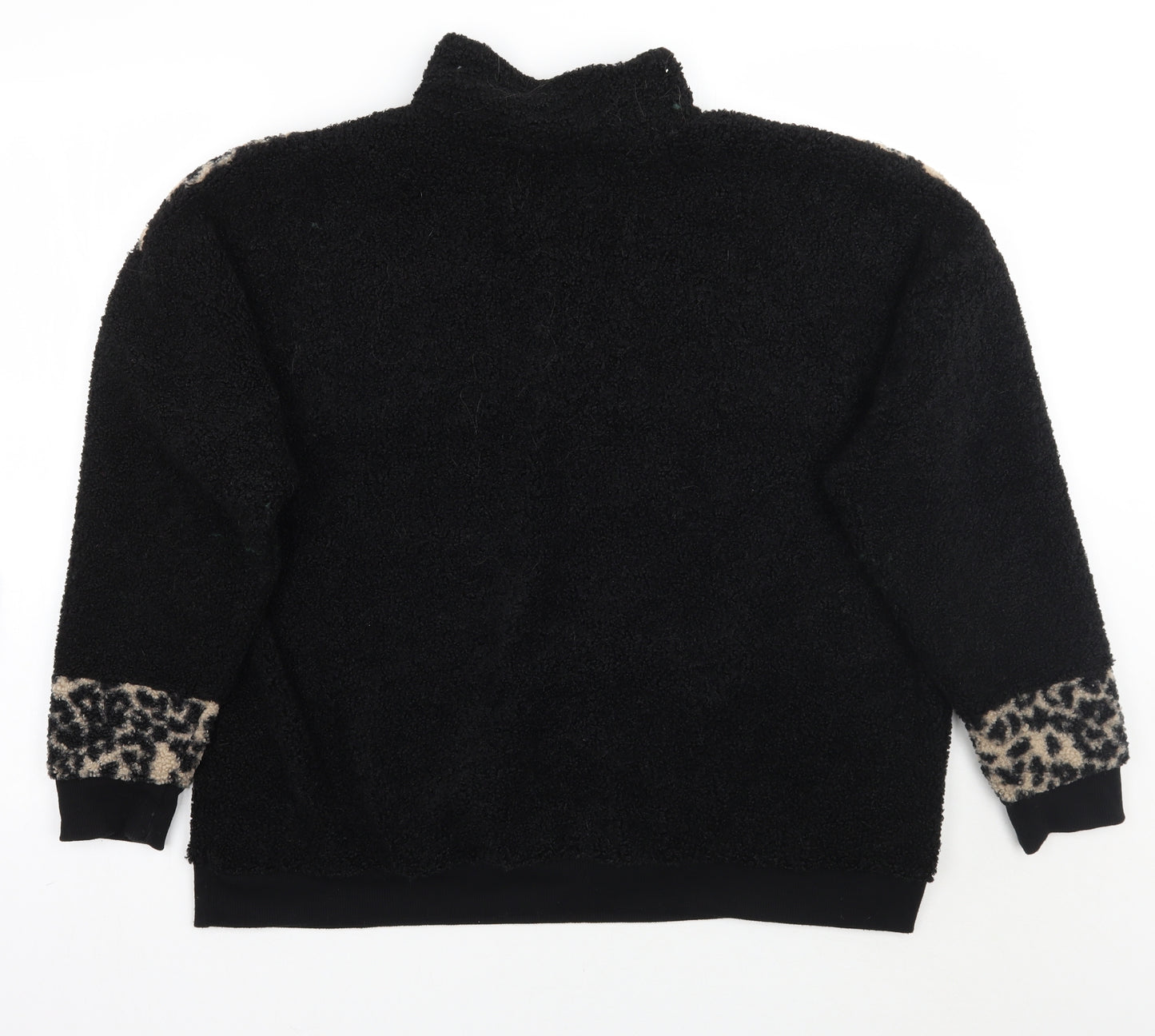 Papaya Mens Black Animal Print  Pullover Jumper Size XL