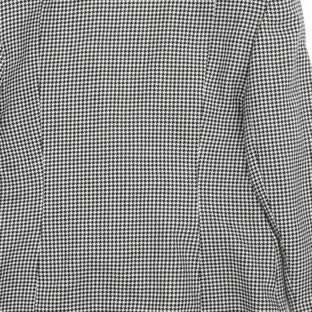 House of Fraser Womens Black Check  Jacket Coat Size 14