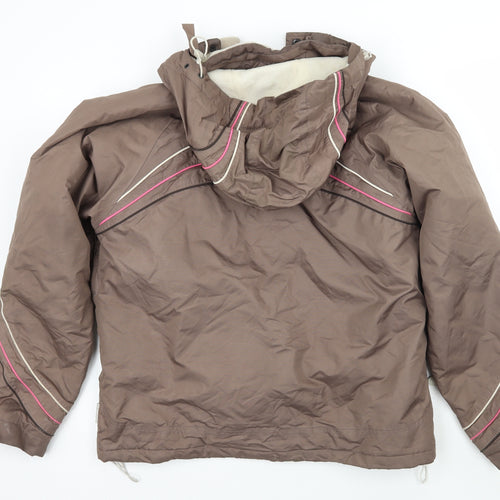 Tresspass Womens Brown Striped  Jacket Coat Size XL