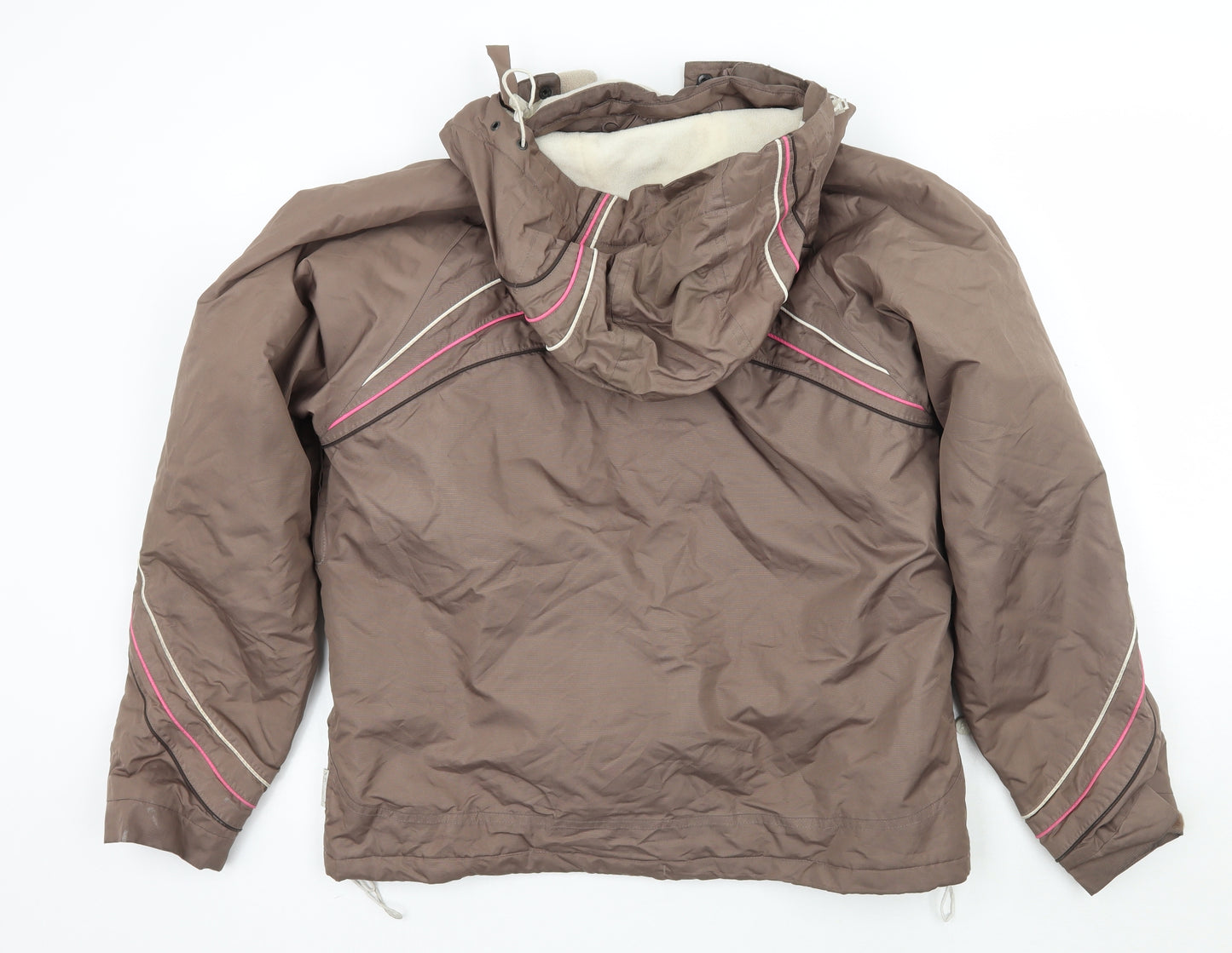 Tresspass Womens Brown Striped  Jacket Coat Size XL