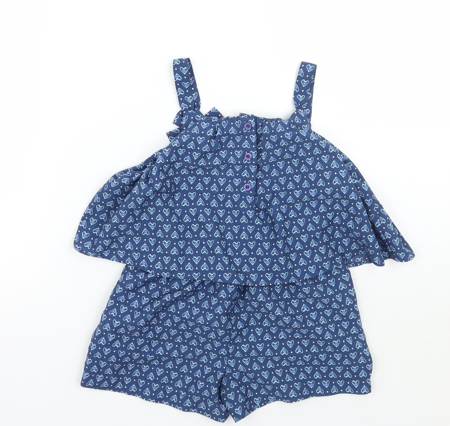 Matalan Girls Blue Geometric  Playsuit One-Piece Size 3-4 Years