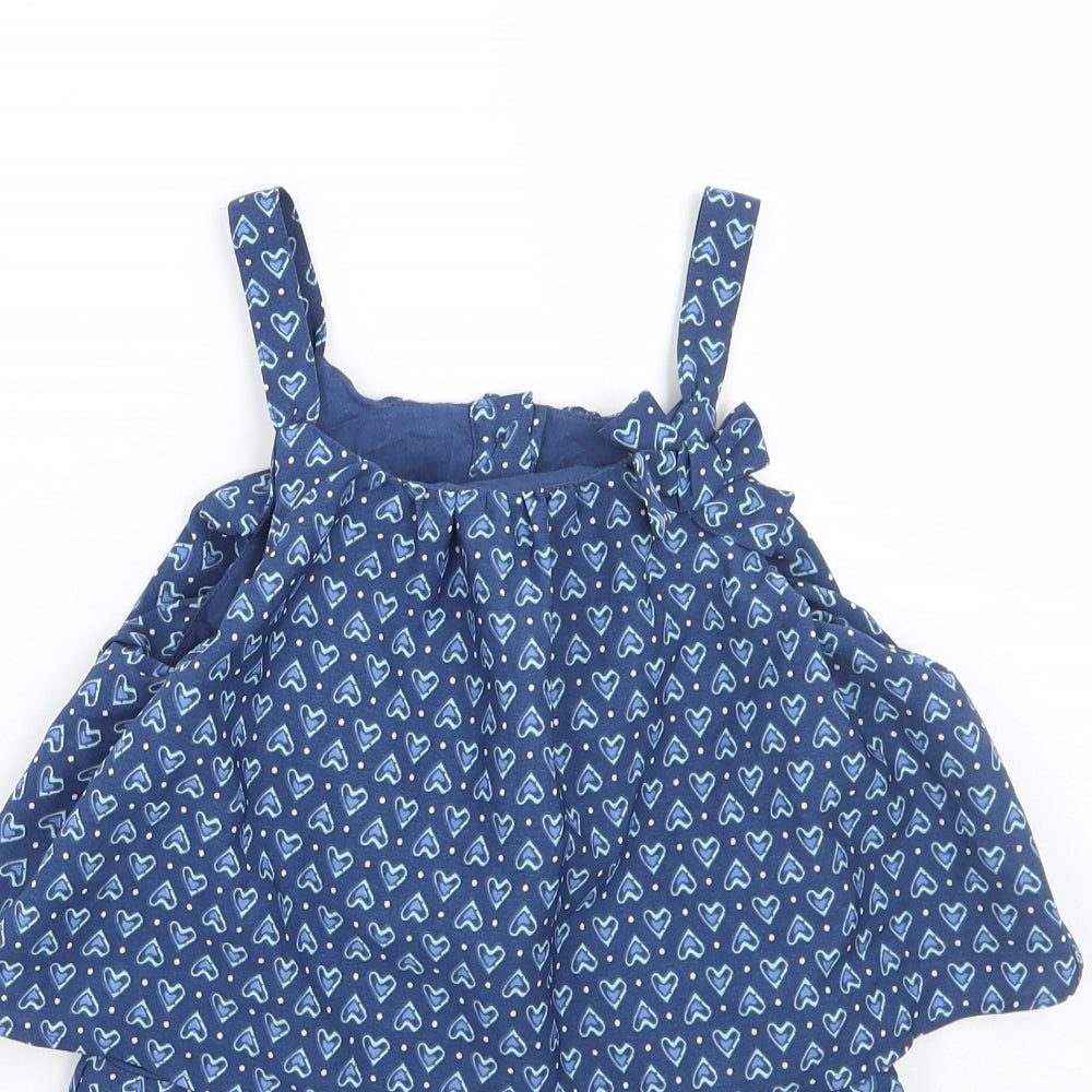 Matalan Girls Blue Geometric  Playsuit One-Piece Size 3-4 Years