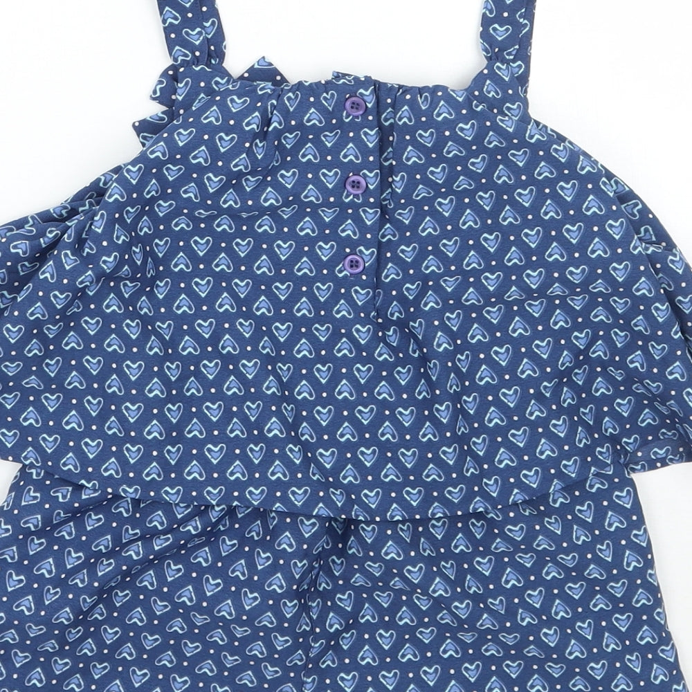 Matalan Girls Blue Geometric  Playsuit One-Piece Size 3-4 Years
