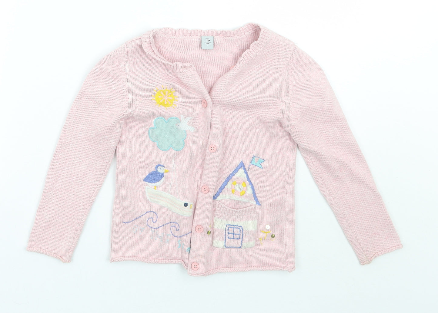 TU Girls Pink   Cardigan Jumper Size 3-4 Years