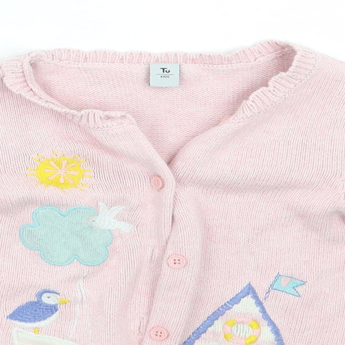 TU Girls Pink   Cardigan Jumper Size 3-4 Years