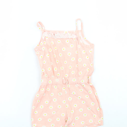 Young Dimension Girls Pink Floral  Playsuit One-Piece Size 2-3 Years