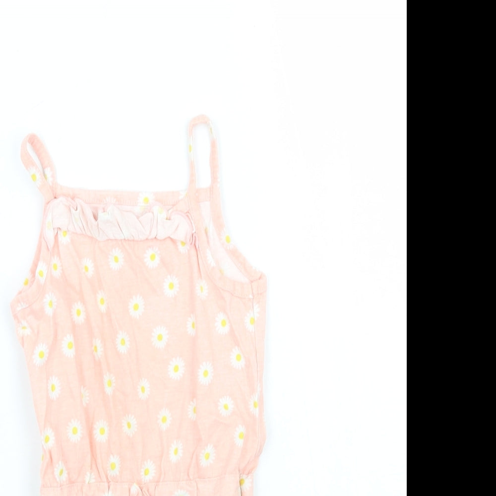 Young Dimension Girls Pink Floral  Playsuit One-Piece Size 2-3 Years