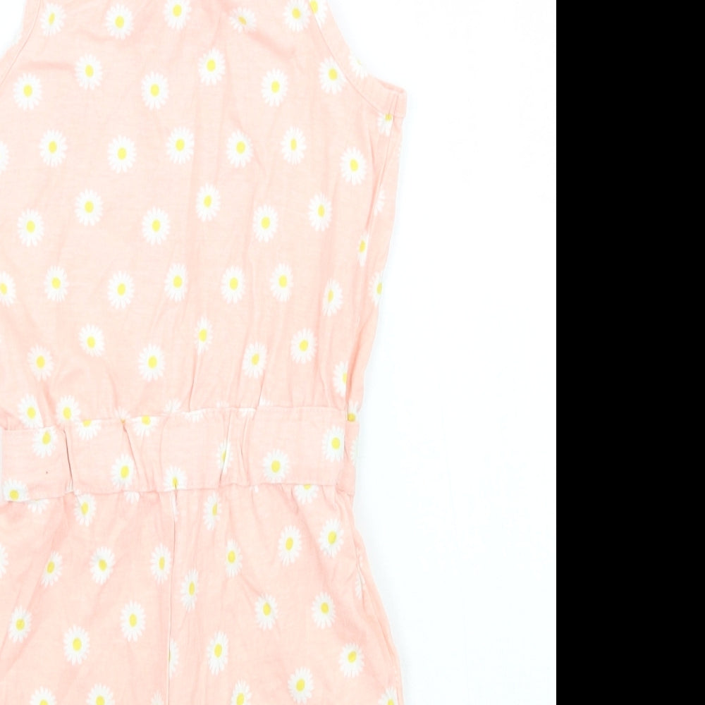 Young Dimension Girls Pink Floral  Playsuit One-Piece Size 2-3 Years
