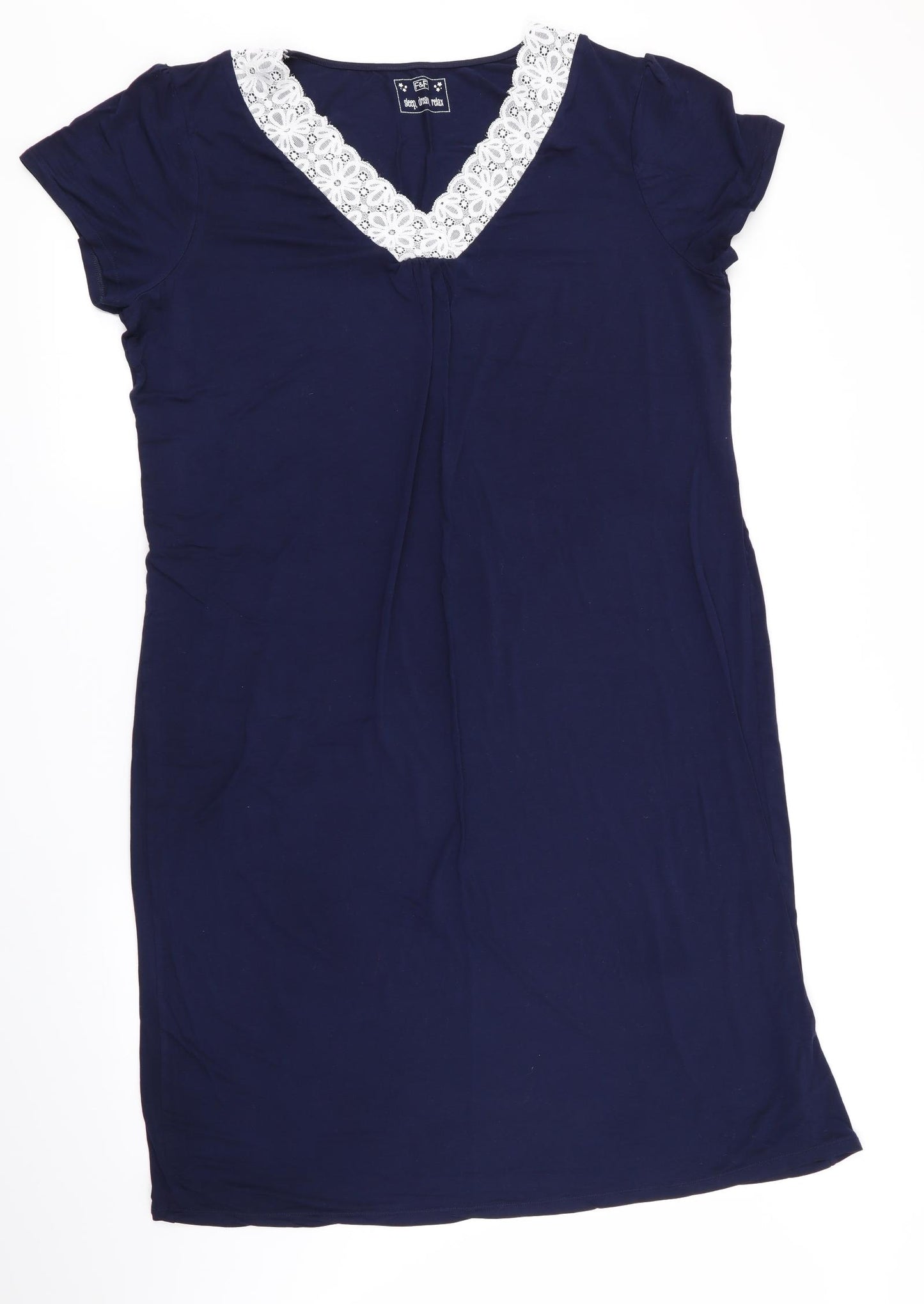 Florence and Fred Womens Blue Solid   Dress Size 16  - Lace trim
