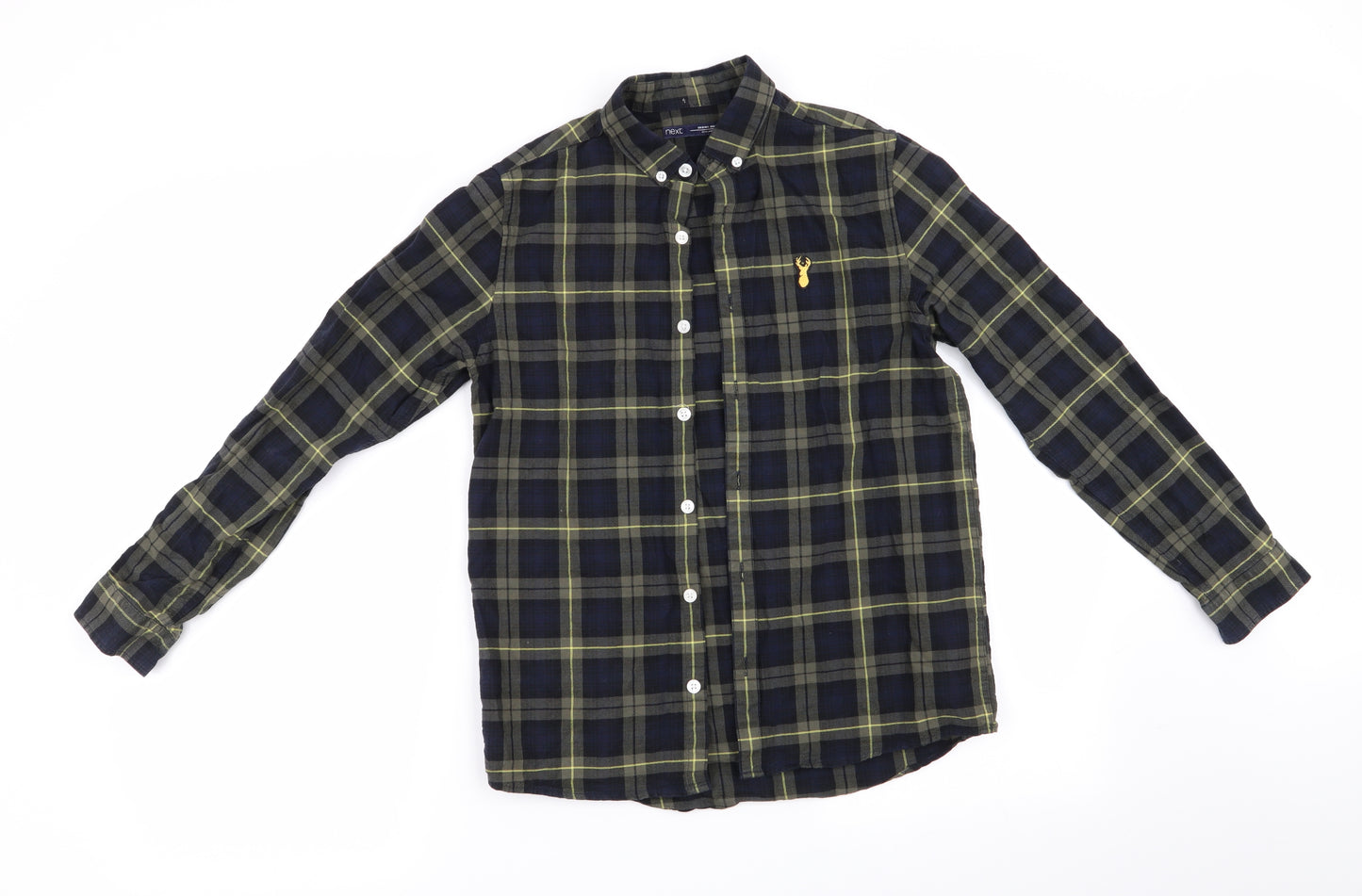NEXT Boys Green Check  Basic Button-Up Size 12 Years