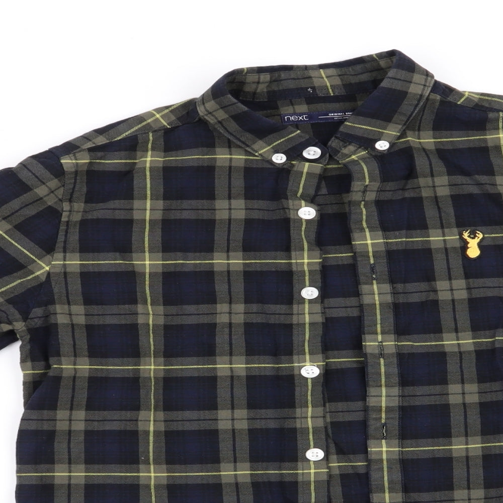NEXT Boys Green Check  Basic Button-Up Size 12 Years