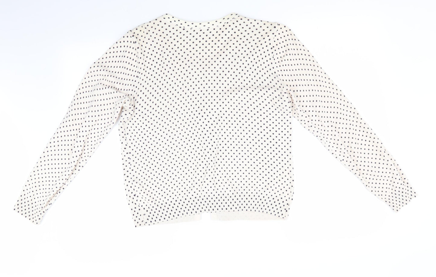 H&M Womens Ivory Polka Dot  Cardigan Jumper Size 12