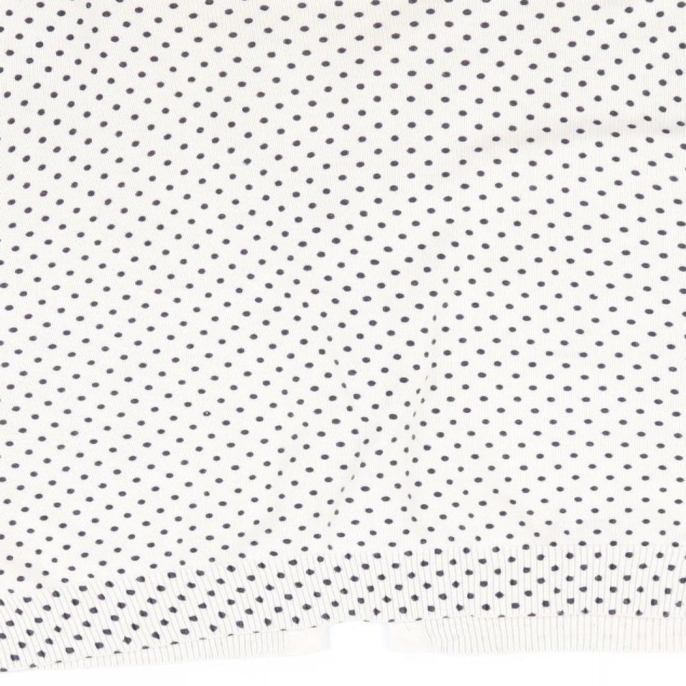 H&M Womens Ivory Polka Dot  Cardigan Jumper Size 12