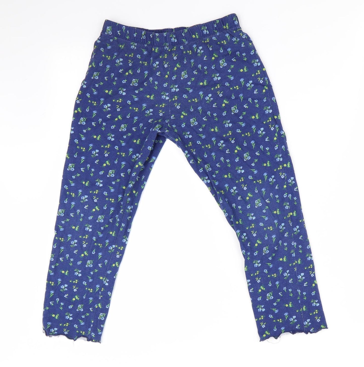 Florence and Fred Girls Blue Floral  Jegging Trousers Size 7-8 Years