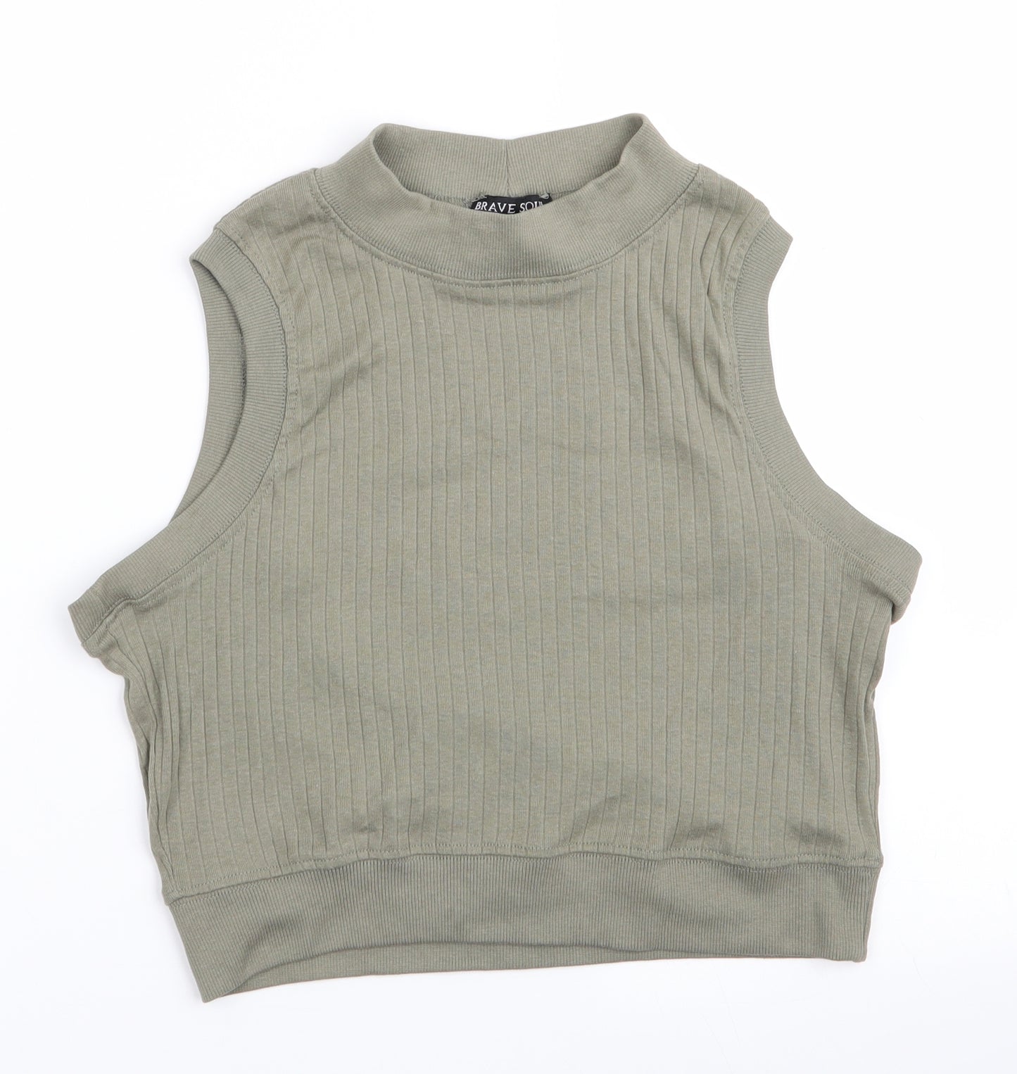 Brave Soul Womens Green   Cropped Tank Size L