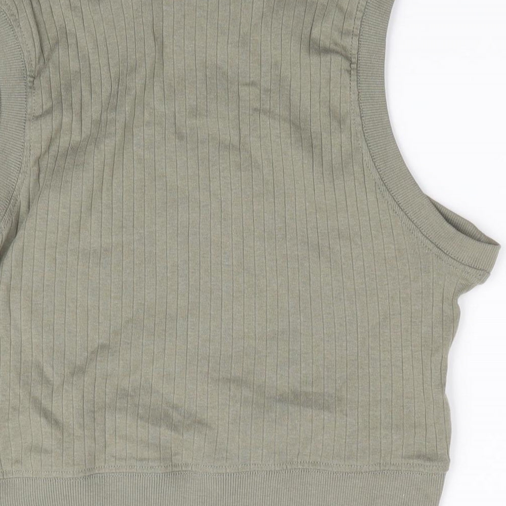 Brave Soul Womens Green   Cropped Tank Size L