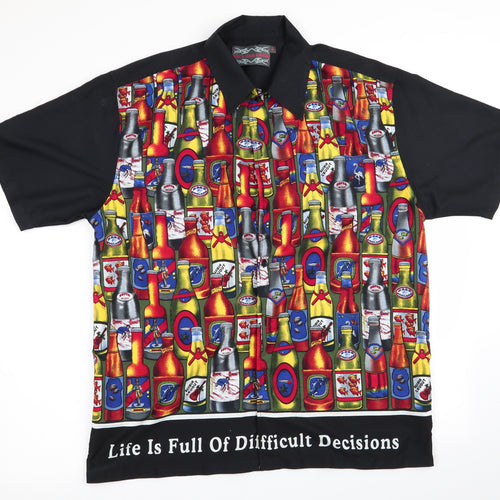 Kick Ass Crew Mens Black    Button-Up Size XL  - Life is full of difficult decisions
