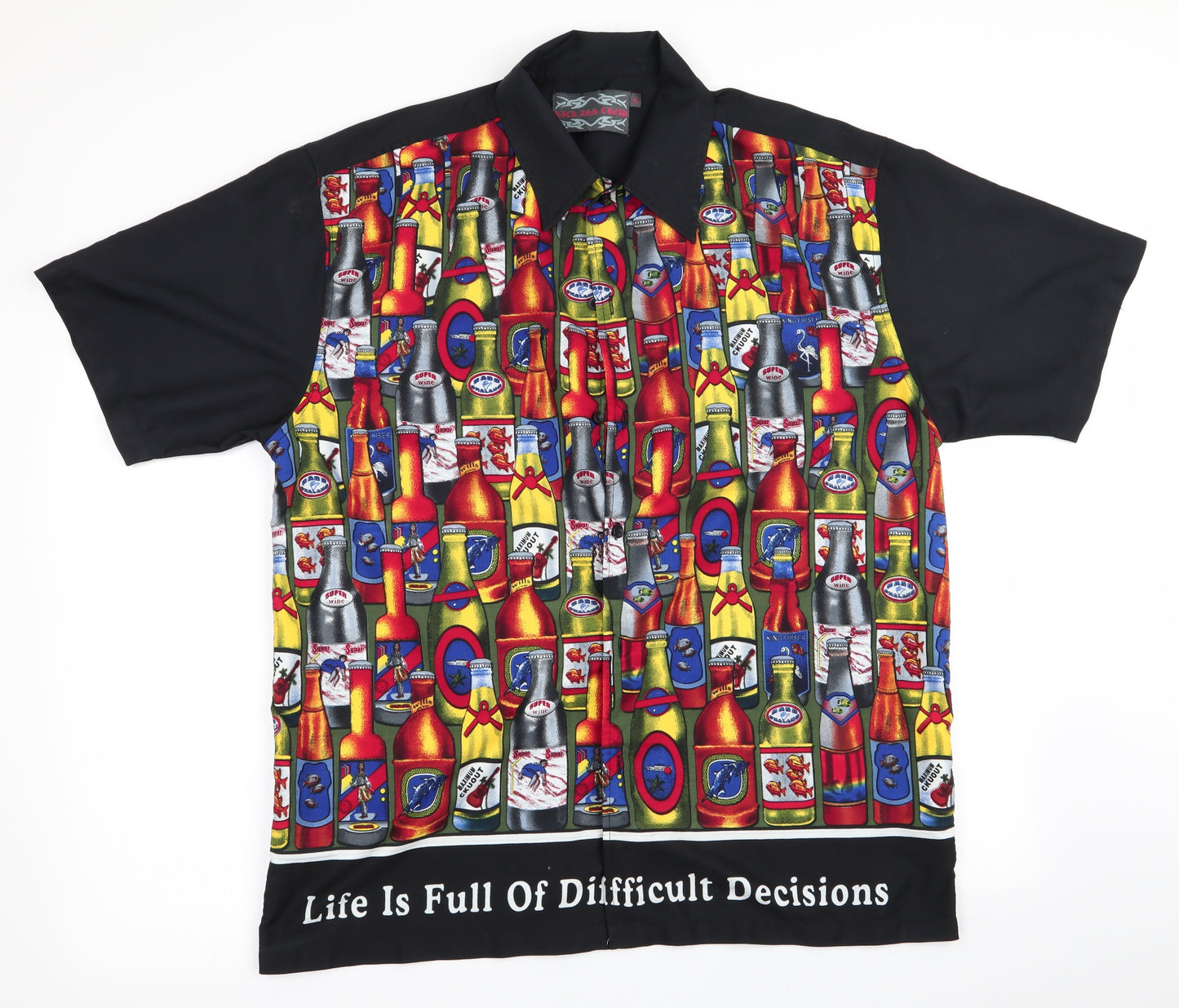 Kick Ass Crew Mens Black    Button-Up Size XL  - Life is full of difficult decisions