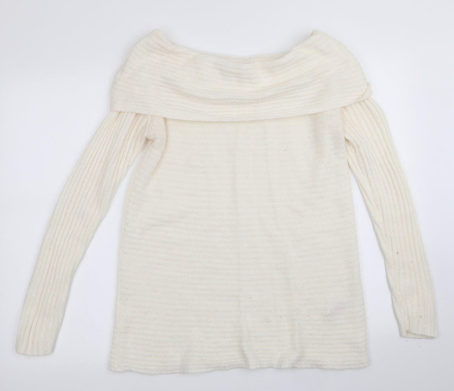 Dorothy Perkins Womens Ivory   Pullover Jumper Size 14  - off the shoulder