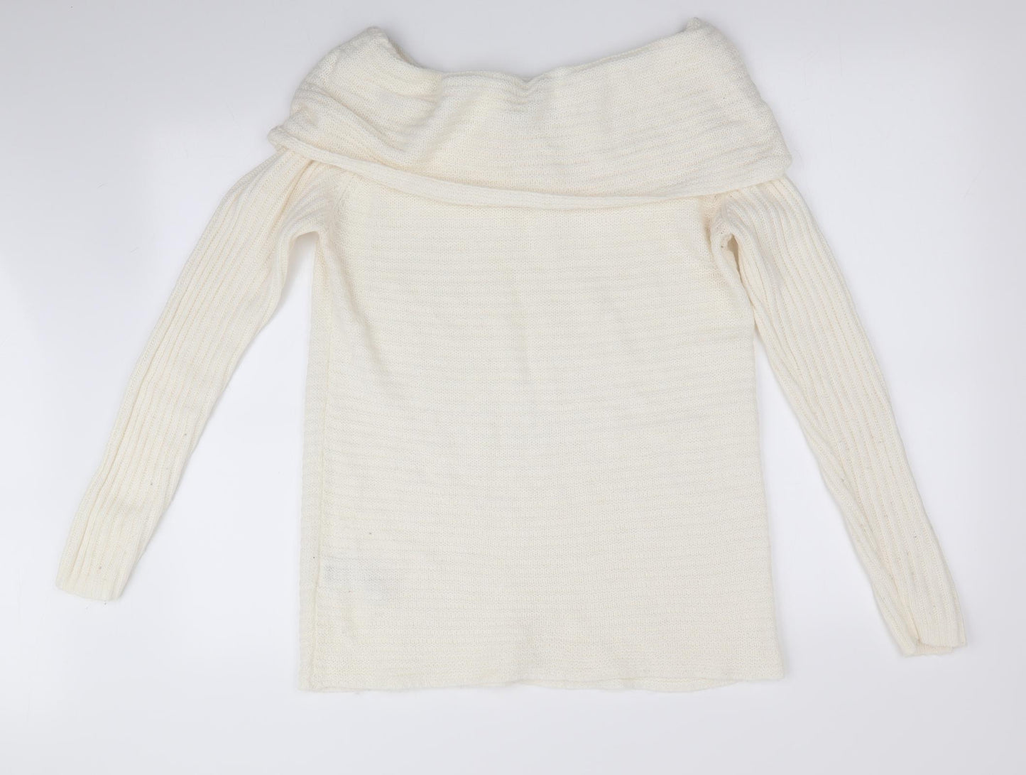 Dorothy Perkins Womens Ivory   Pullover Jumper Size 14  - off the shoulder