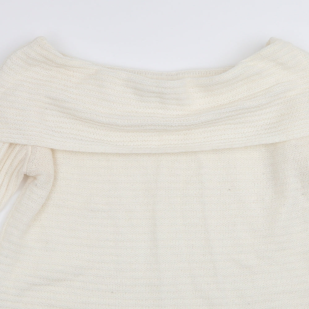 Dorothy Perkins Womens Ivory   Pullover Jumper Size 14  - off the shoulder