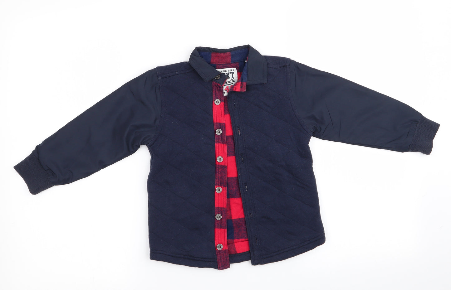NEXT Boys Blue   Basic Button-Up Size 3-4 Years  - Padded Shirt