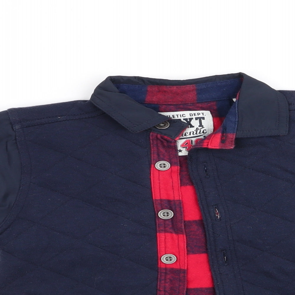 NEXT Boys Blue   Basic Button-Up Size 3-4 Years  - Padded Shirt