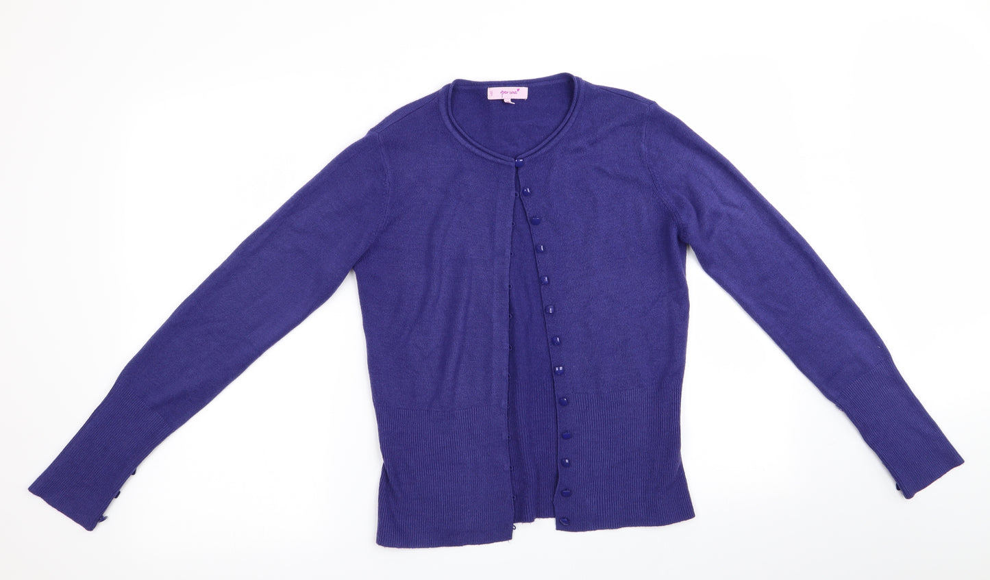 Per Una Womens Purple   Cardigan Jumper Size 12