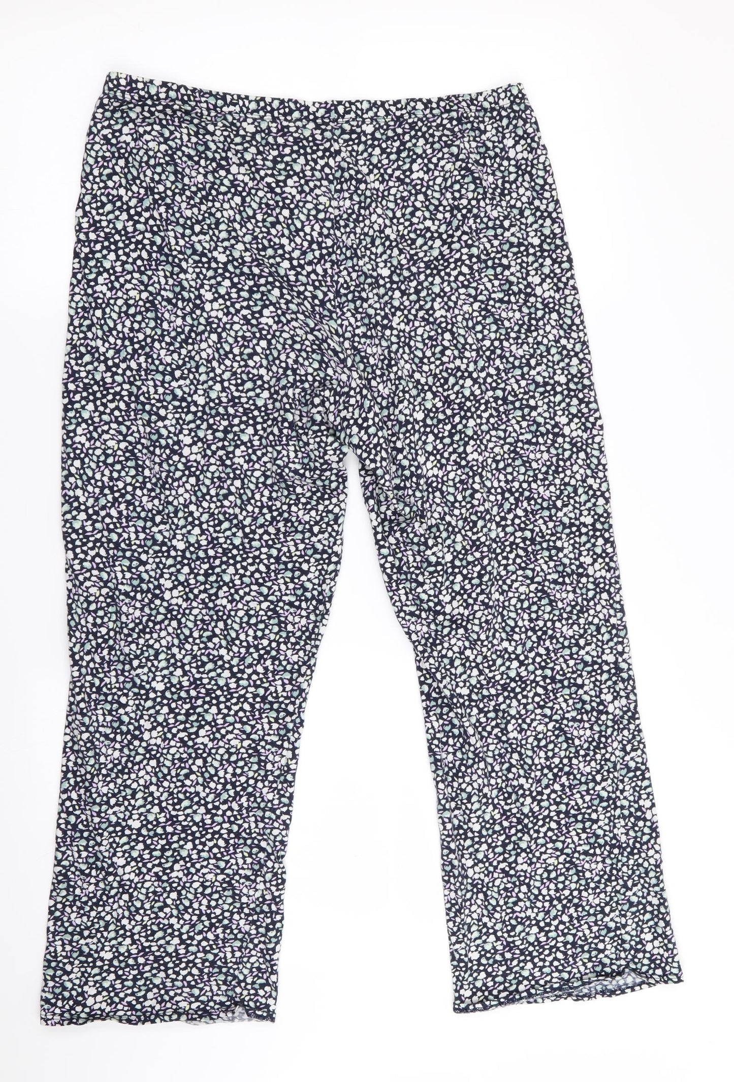 Marks and Spencer Womens Blue Floral   Pyjama Pants Size 12