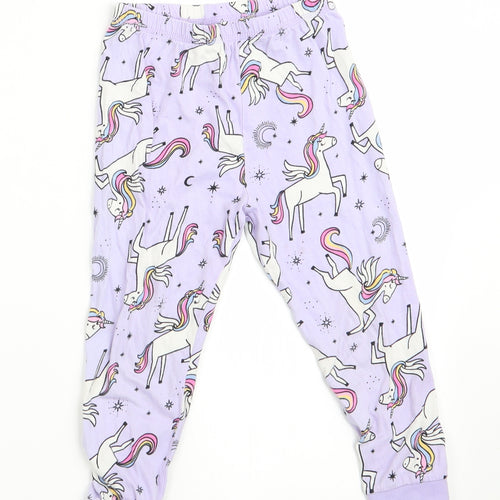 George Girls Purple Animal Print   Pyjama Pants Size 3-4 Years  - Unicorn print