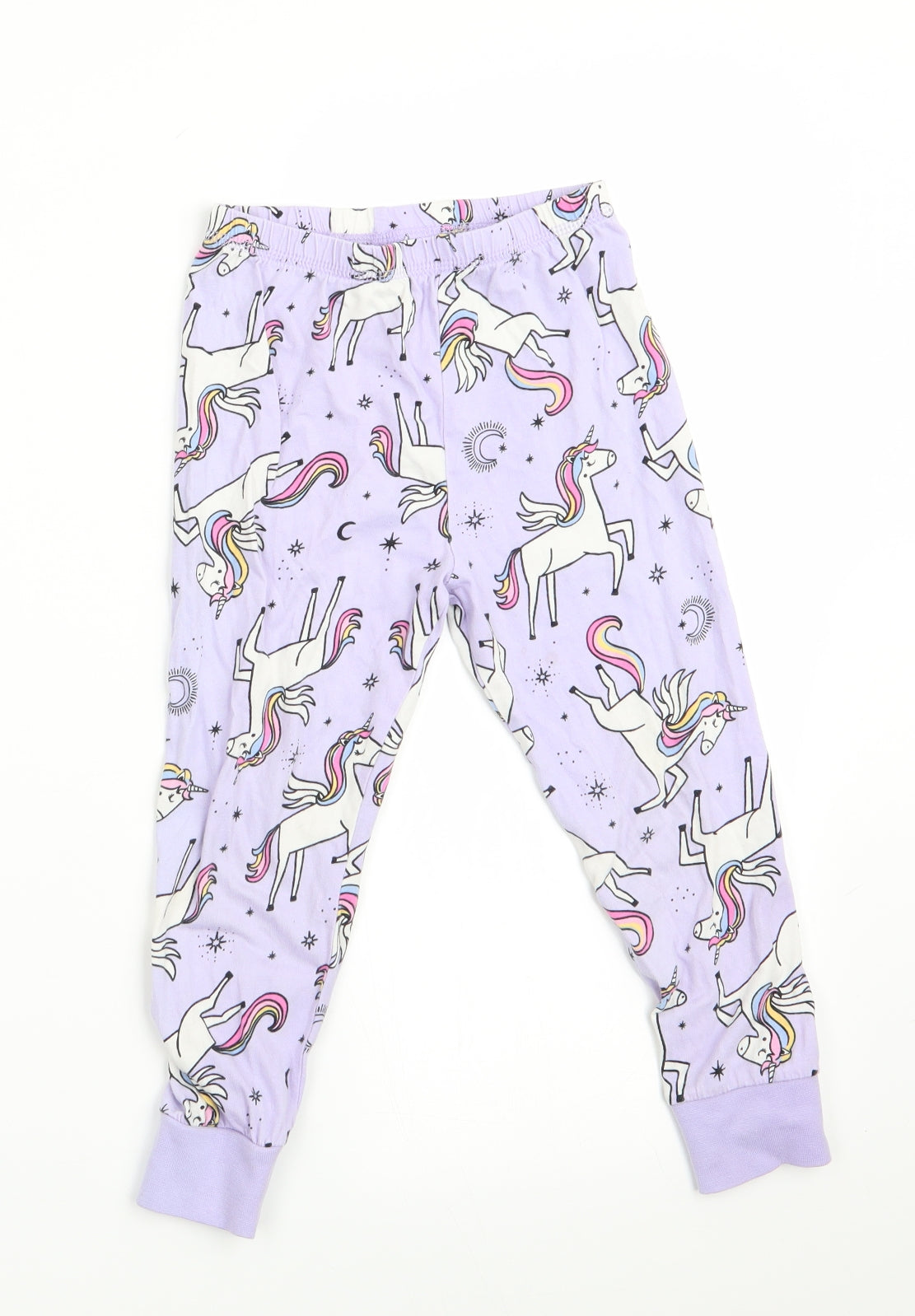 George Girls Purple Animal Print   Pyjama Pants Size 3-4 Years  - Unicorn print