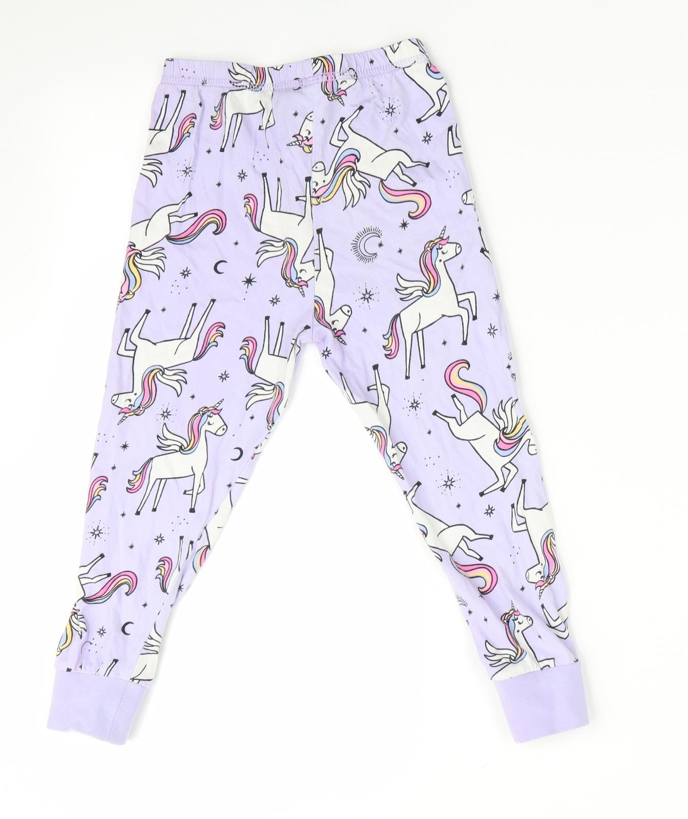 George Girls Purple Animal Print   Pyjama Pants Size 3-4 Years  - Unicorn print
