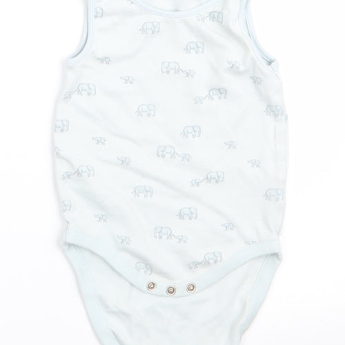 NEXT Boys Blue Animal Print  Romper One-Piece Size 9-12 Months  - Elephant Print