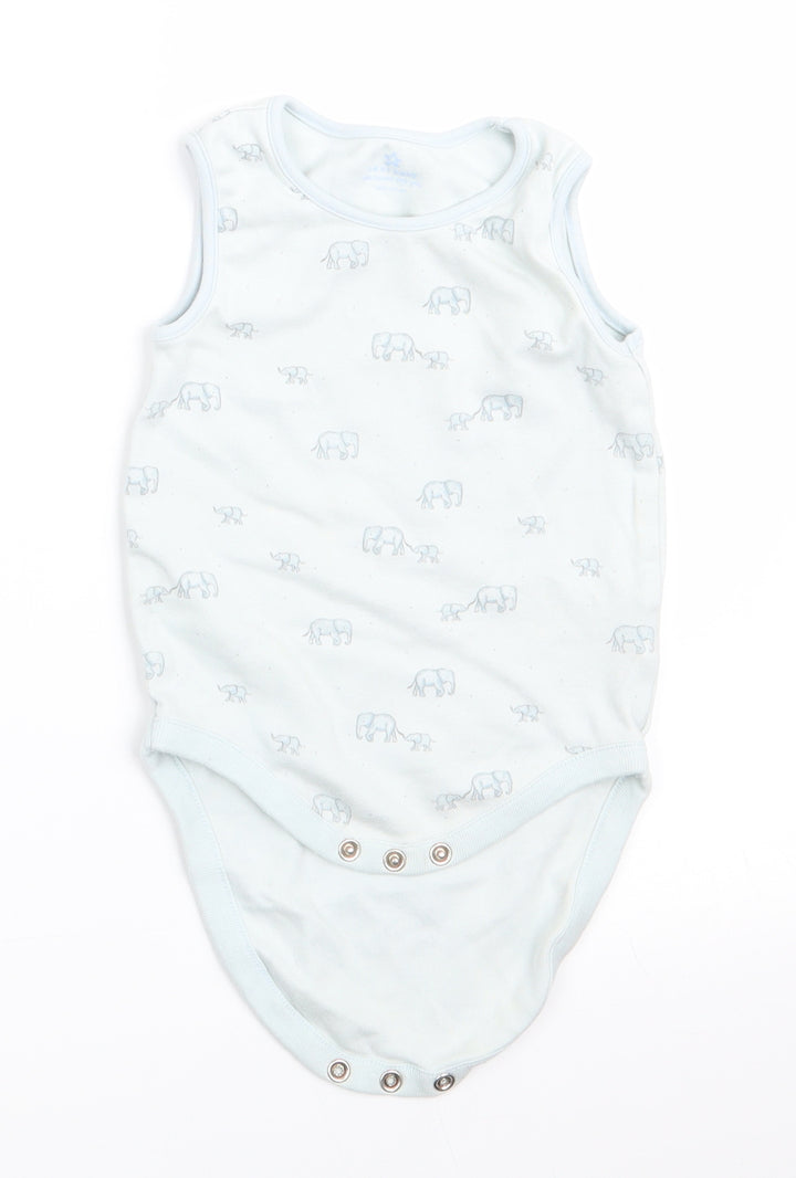 NEXT Boys Blue Animal Print  Romper One-Piece Size 9-12 Months  - Elephant Print