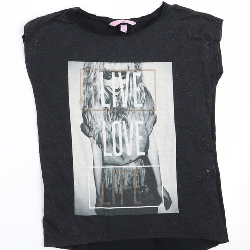 OVS Girls Black   Basic T-Shirt Size 8-9 Years  - Live Love