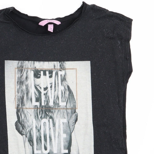 OVS Girls Black   Basic T-Shirt Size 8-9 Years  - Live Love