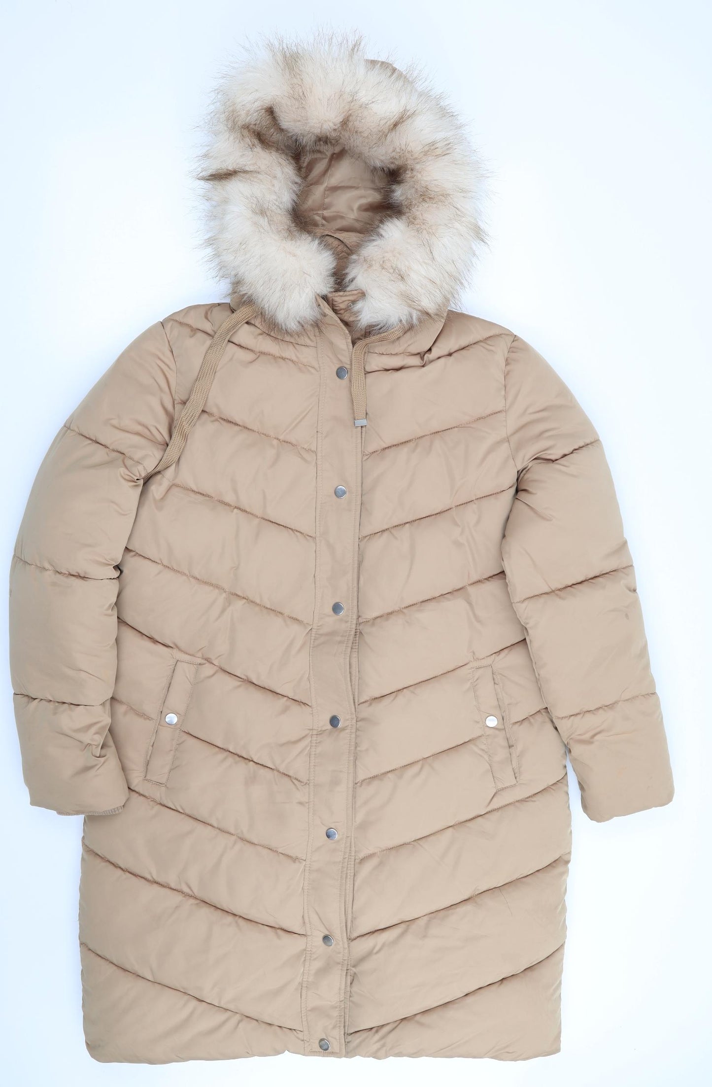 Primark Womens Beige   Overcoat Coat Size 10