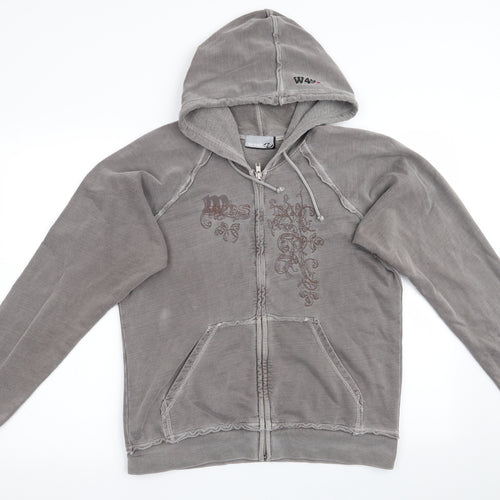 West 49 Womens Brown Floral  Full Zip Hoodie