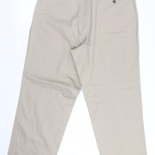 Haggar Clothing Co Mens Beige   Chino Trousers Size 34 in L28 in