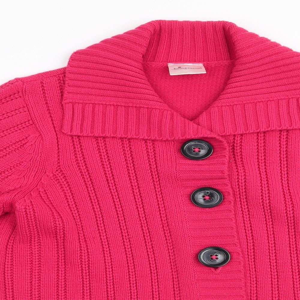 Being Casual Womens Red   Cardigan Jumper Size 10