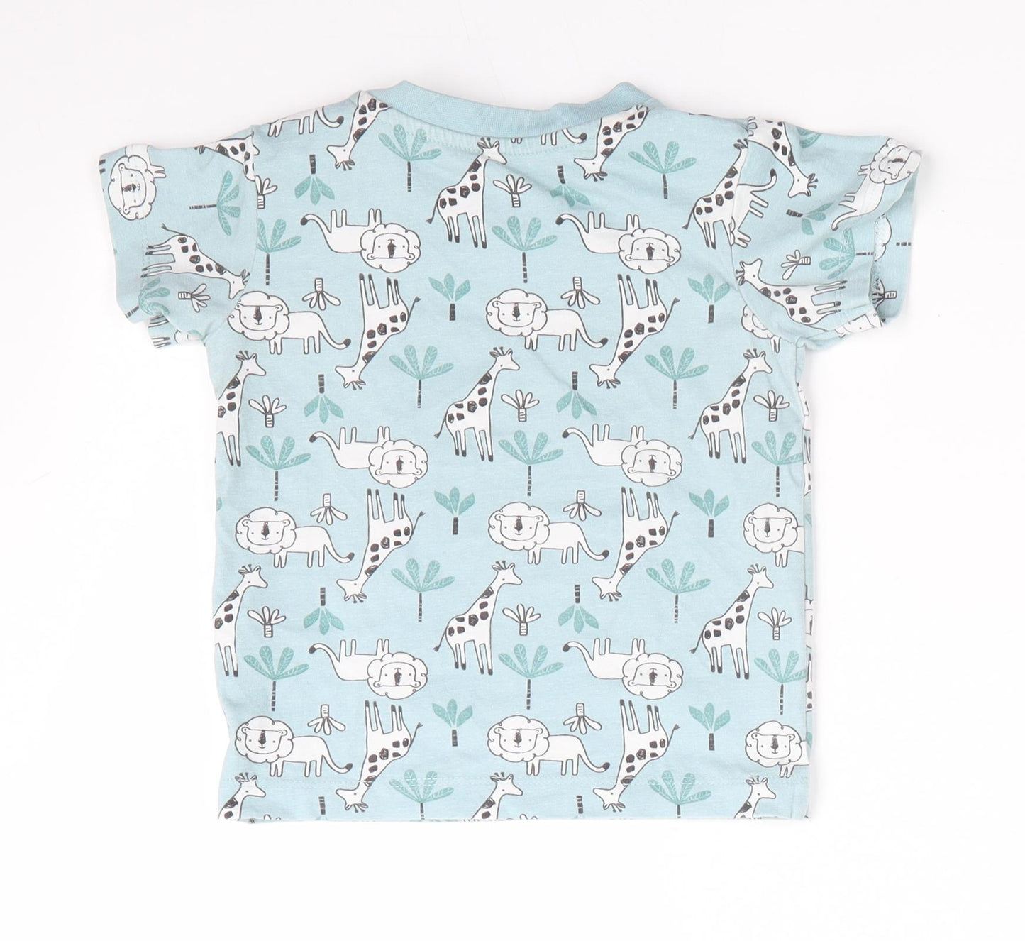 Matalan Boys Blue Animal Print  Basic T-Shirt Size 9-12 Months  - wild animals