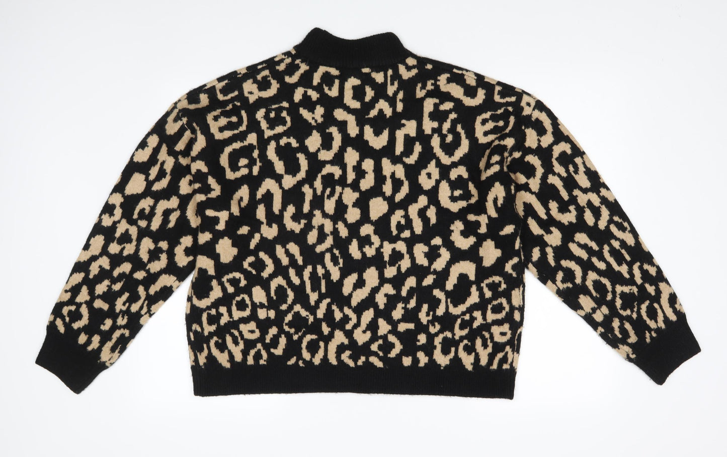 New Look Womens Black Animal Print  Pullover Jumper Size L