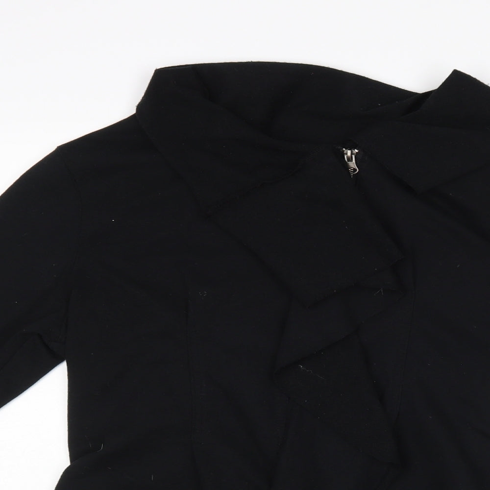 Poof Excellence Womens Black   Full Zip Jumper Size M