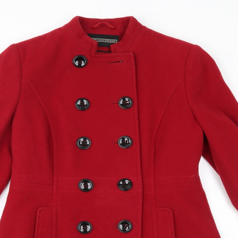 BHS Womens Red   Overcoat Coat Size 10