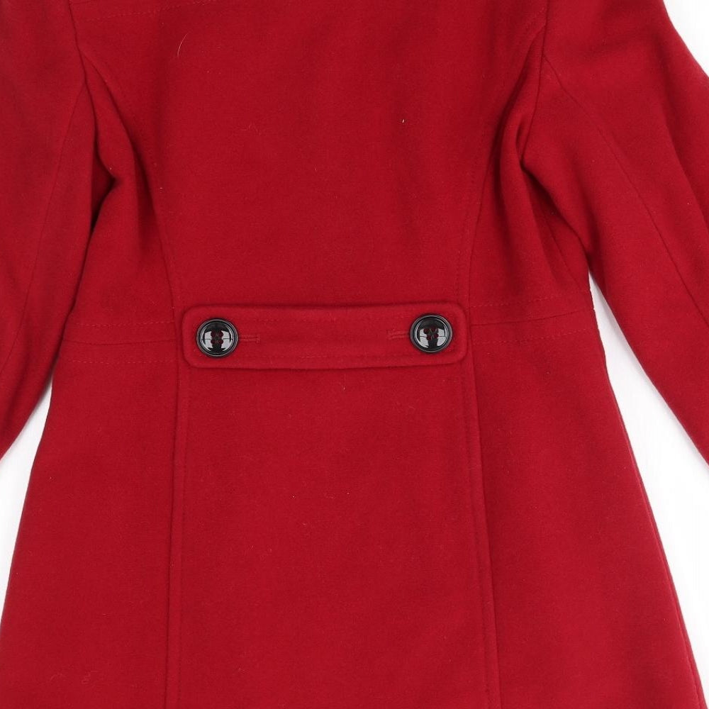 BHS Womens Red   Overcoat Coat Size 10
