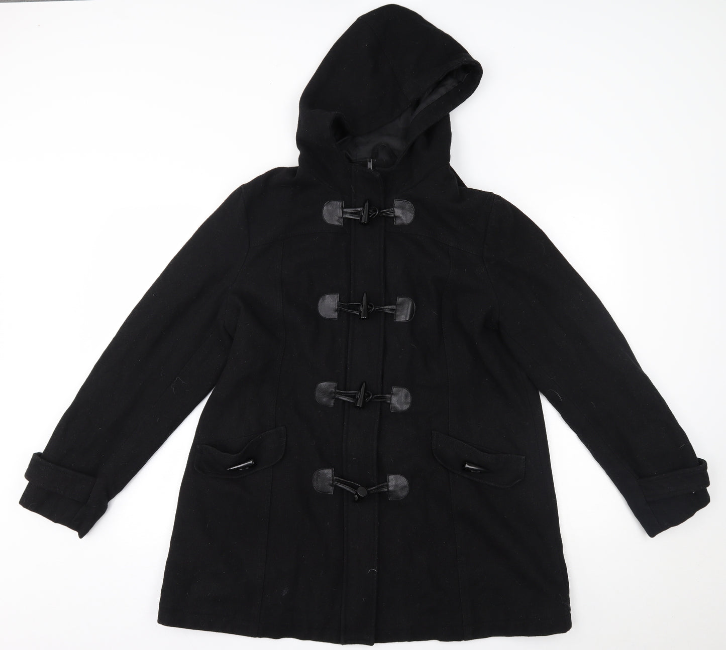 Debenhams Womens Black   Overcoat Coat Size 16