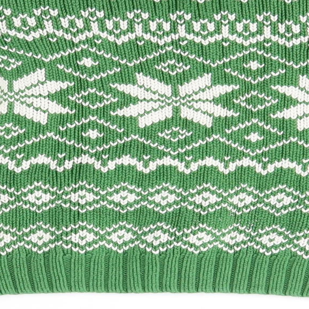 Polarn O. Pyret Boys Green Fair Isle  Pullover Jumper Size 4-5 Years