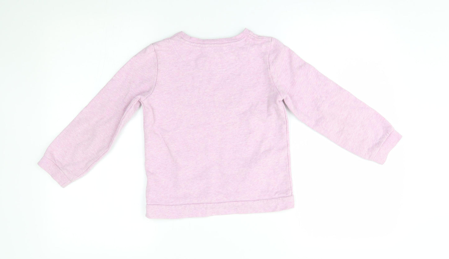 John Lewis Girls Pink   Pullover Jumper Size 8 Years  - reversible sequins